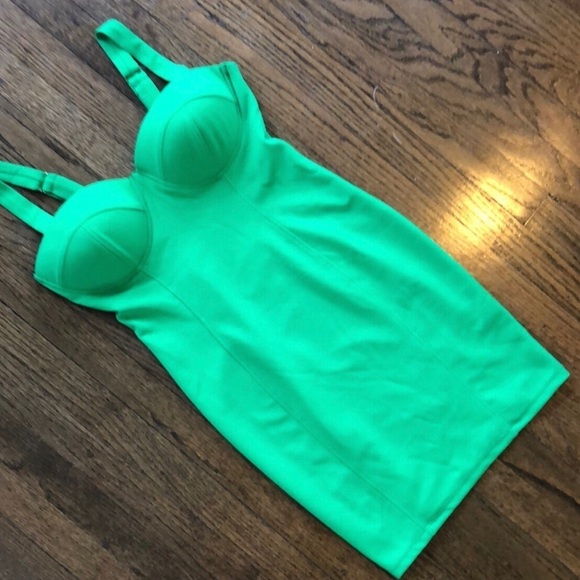 Haute Monde Green Bustier Dress size Medium - Picture 3 of 6